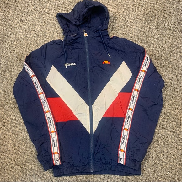 Ellesse Other - VTG 90s Ellesse Hooded Zip Up Softshell Logo Jacket